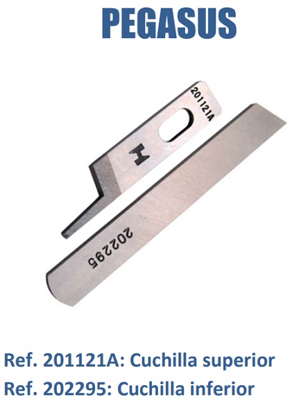 JUEGO DE CUCHILLAS REMALLADORA INDUSTRIAL PEGASUS 4 HILOS